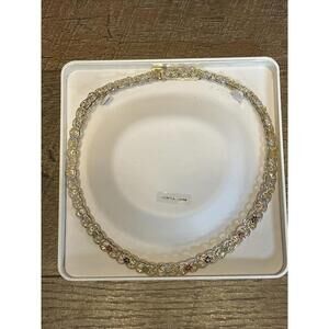 Beautiful 18k Plated Sterling Silver Necklace-Genuine Stones